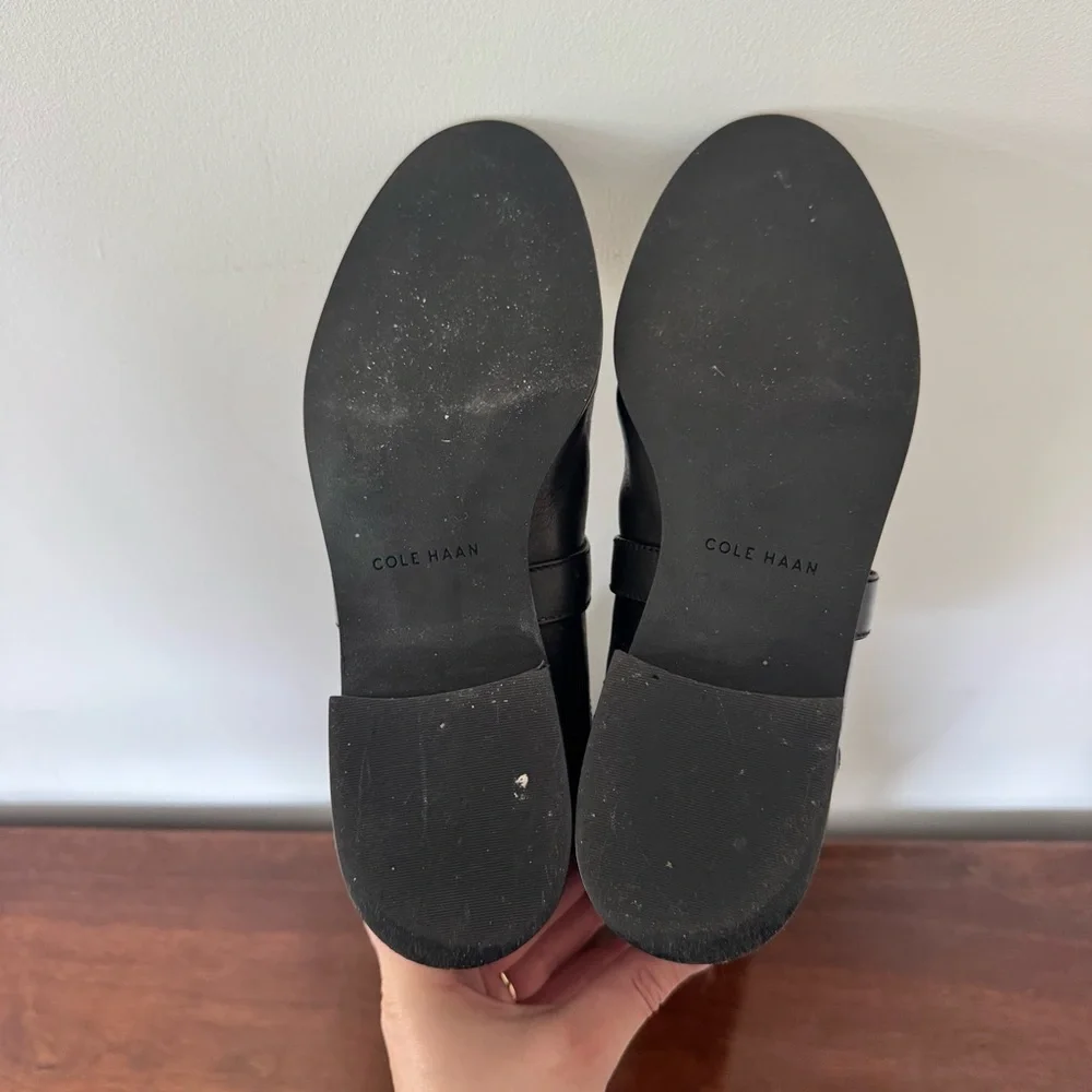 Cole Haan Parsonage Boot Tall Black Leather And Suede Women’s Size 8 Riding